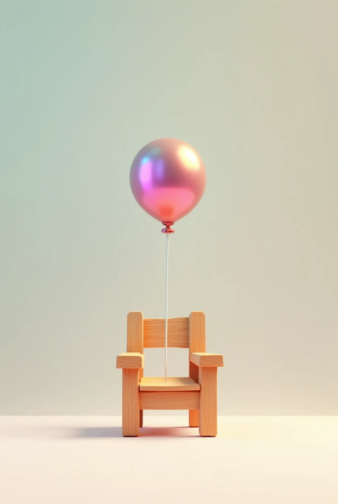 Generate me an image of a game : There is a chair with a balloon and we have to sit down to pop it.