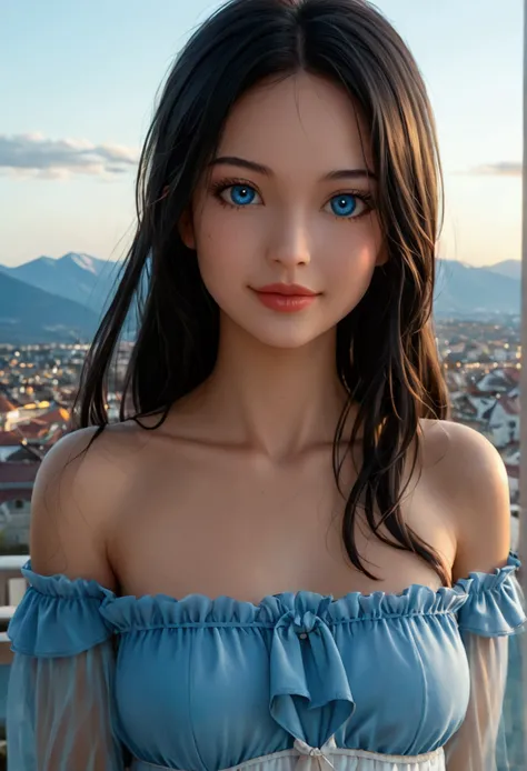 score_9,score_8_superior,score_7_superior,,8K, Top Quality, Intricate Details, Ultra Detail, Ultra High Resolution, Masterpiece, random angle, Slender, Smile, (Makeup: 0.4), (Fluffy Blue Eyes: 1.21), blue Eyes, looking at viewer, ((full body)), 1girl, solo...