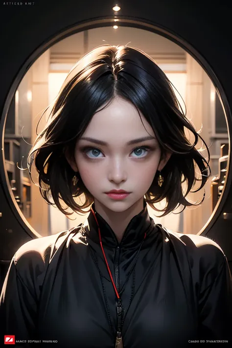 Best Quality, masterpiece, Symmetrical and highly detailed eyes, girl, Highly detailed background,  trend (artstation:1.46), Surreal, Cinema Lighting, Studio Quality, 8k resolution, masterpiece, In Pixar style, Tristan Eaton、Stanley Artgarm、Tom Bagshaw