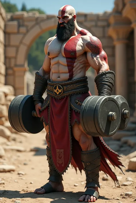 Kratos lifting dumbbell 