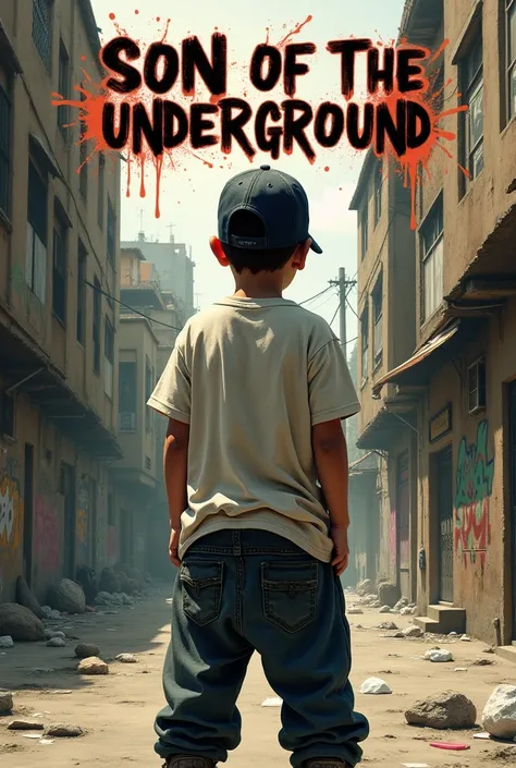 a boy from behind in 2002 in the ghetto with rap clothes and a title above "Filho Do Underground" a more abstract back to back. 