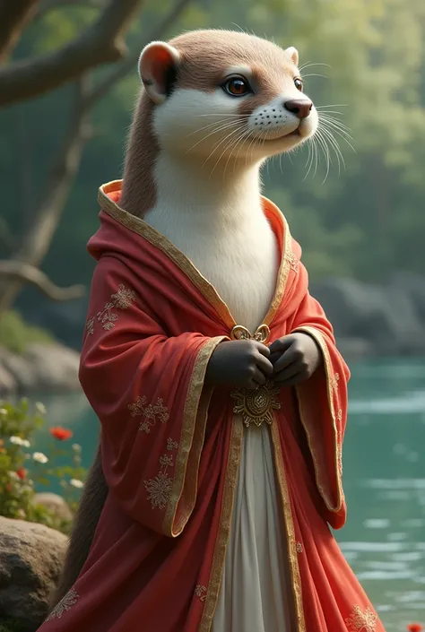 Otter with a robe and named Cinthya