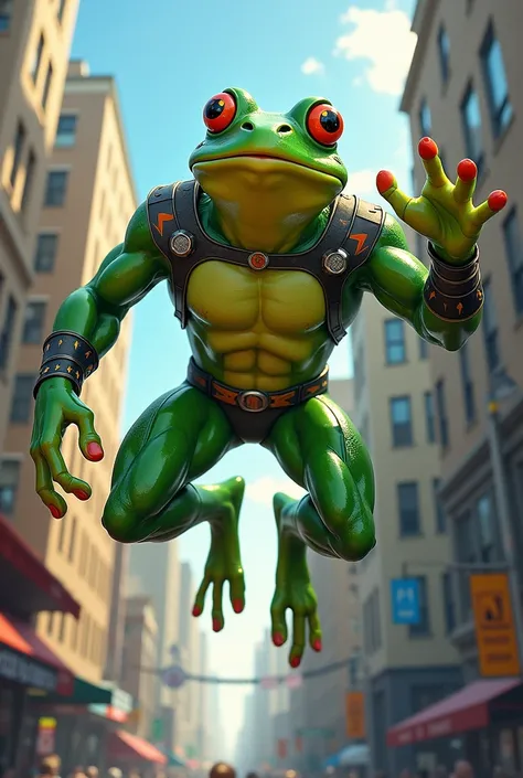 Create a frog superhero 