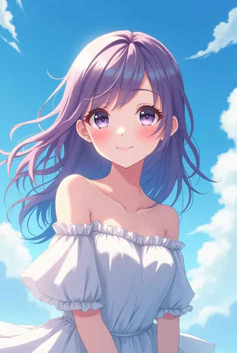 Handsome and cute anime girl 
pic in front of Sky