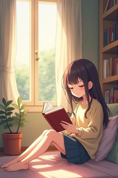 anime reading scene 