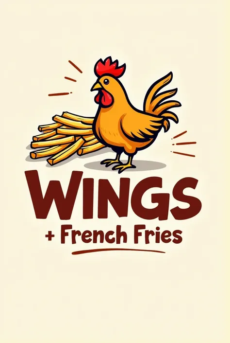 I would like a logo for a company that sells chicken wings and French fries that is eye-catching.