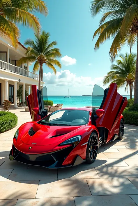 A fire Lamborghini stand up in luxury resort in Bermuda 