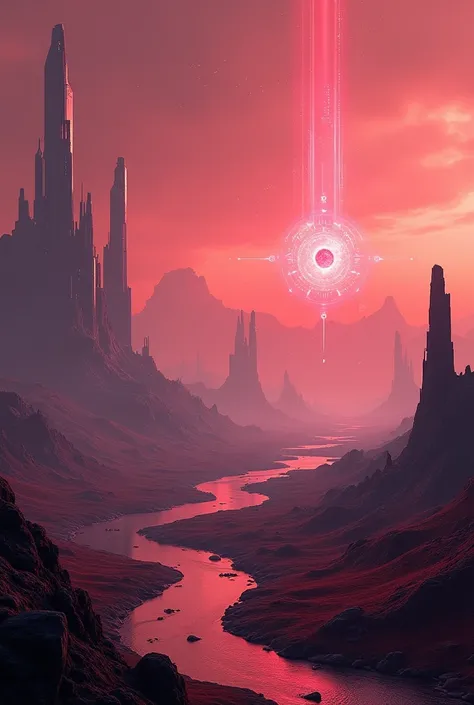 make me a like sci-fi but not sci-fi background color maroon make it look like a fantasy
