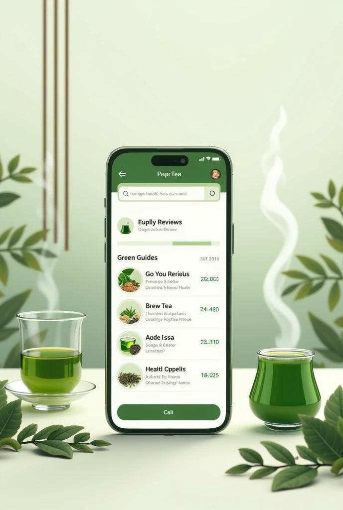 Create a page like the lemon 8 app, but it&#39;s a green tea review.
