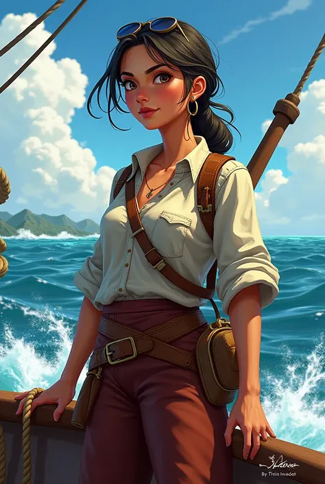 A seafarer women image animated 2d
