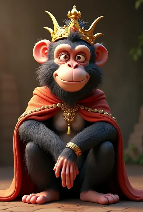 Cartoon character of a monkey king  um personagem kingmado, Stylized character, king style rendering, Stylized 3D, Arnold Maya render, 3 d render stylized, toon render keyshot, 3d character, 3d character, 3d rendering stylized, 3 d character render, cartoo...