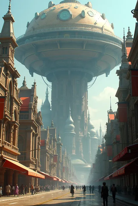 Fantasy,Streetscape,Vision,Vast,complicated,dome,Overlooking,No people