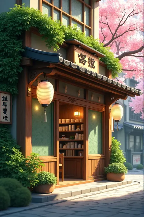 Picture of a green tea shop front