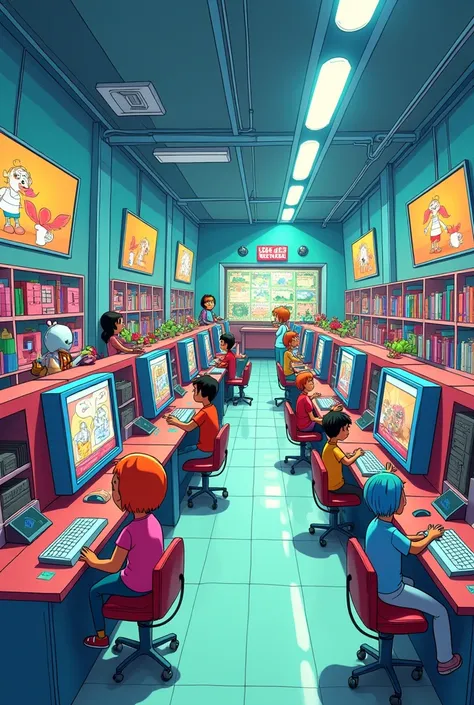 Iec computer centre with Cartoon network 