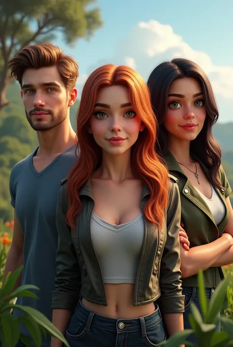 Generate 3 realistic human characters named Zane, Freya and Amara with age group of 26 to 30 years. Make sure they look real humans and the images are hyper realistic