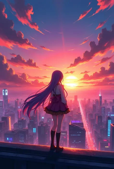 Sure! Here’s a prompt you can use to generate an anime wallpaper for your laptop:

"Create a vibrant anime wallpaper featuring a futuristic cityscape at sunset, with neon lights illuminating the streets. Include a character in a stylish outfit, standing on...