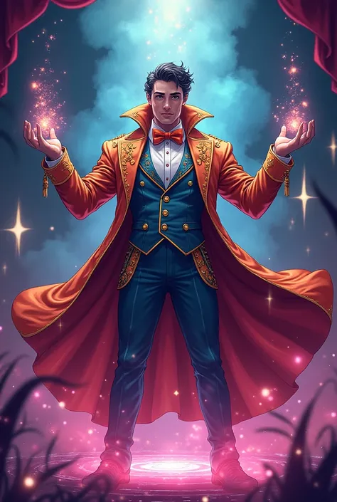 Magician in flashy clothes　I want the illustrations to have an anime feel.　　I wish the clothes were more colorful