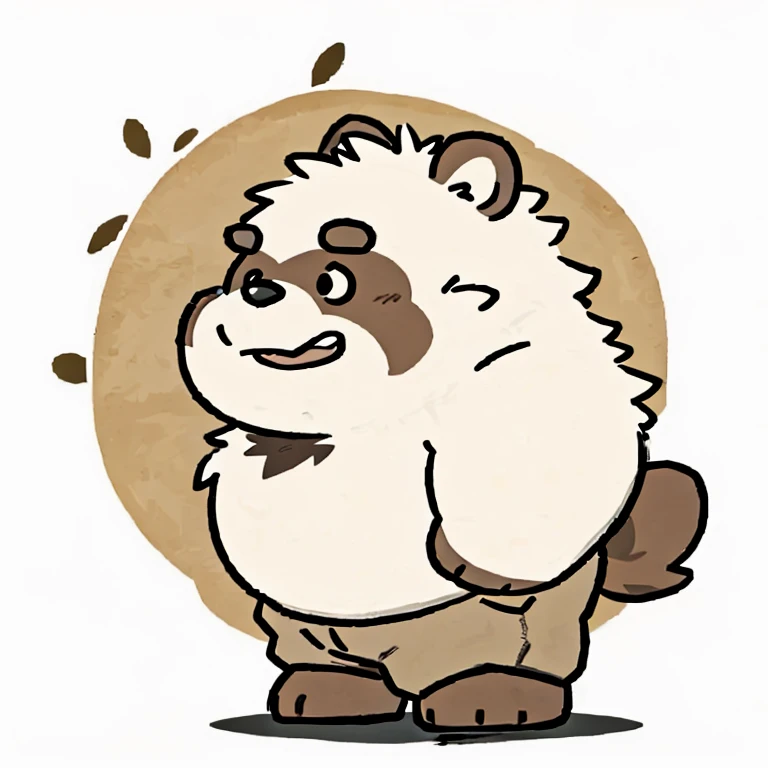 tanuki face,Cute face, very cute, Humanity(tanuki), (Wild boar:1.1, tanuki), (bare chest,, hot body, Beautiful, sexual, Attractive guy, middle aged man, soft belly) ,(without shorts, foot without shoes, solo, full-length portrait, anatomically correct),((s...