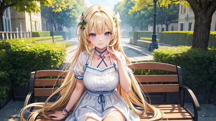 score_9, score_8_up, score_7_up, source_anime,dynamic angle,fantasy cafe terrace, 1girl,mature girl,light blonde hair,green glowing lovely eyes,very long hair,looking at viewer, morning, peaceful and serene with soft morning sunlight, sit on a wooden bench...