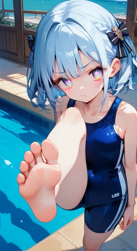 score_9,score_8_up,score_7_up,score_6_up,score_5_up, swim suit, black ribbon in hair, indoor swimming pool hall,,ginko sora from...