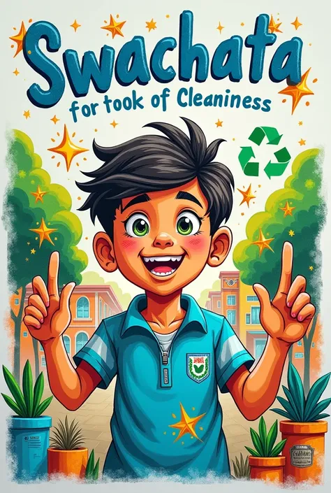 Make a poster for swachata it should be like it is made by a class 10 student artist level 

Make it better