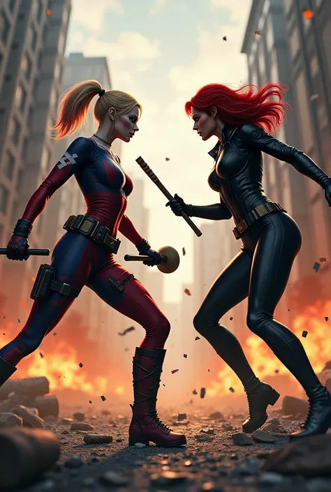 Harley Quinn、Black Widow、Battle