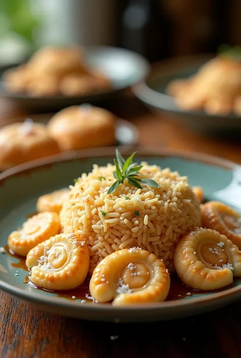 Chicken rice with Khanom Bang