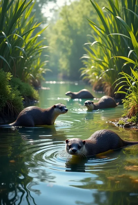 The natural habitat of the African clawless otter, featuring rivers and wetlands in sub-Saharan Africa.”