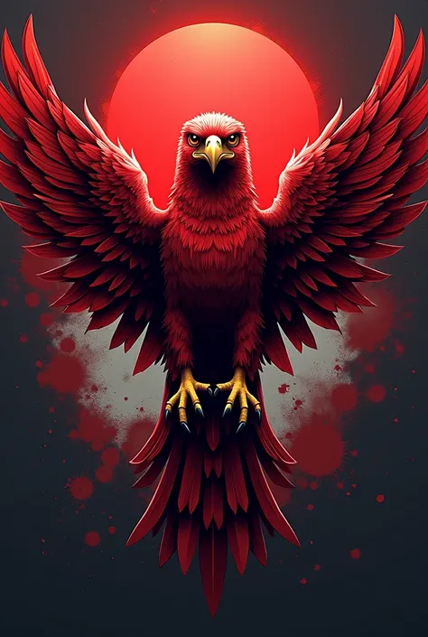 Make a logo of red falcon and write United Roblox of indonesia in the logo and add indonesia flag as well. High Resolution, Masterpiece, 