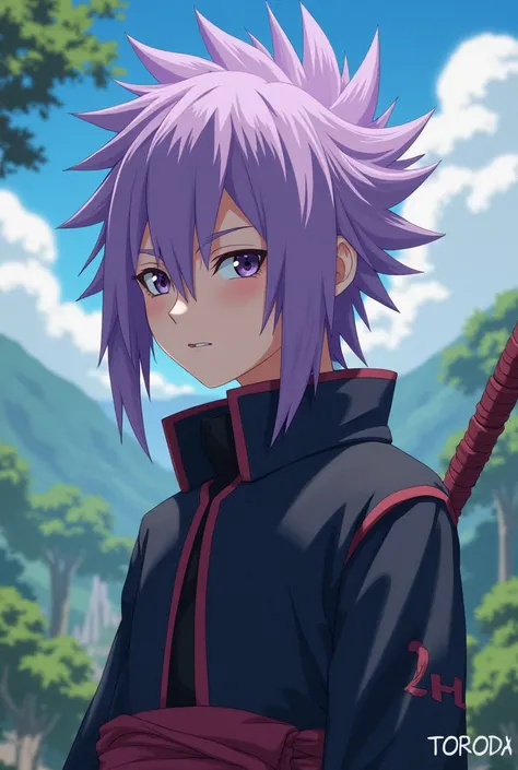  Tobit of anime Naruto. In lilac hair color.