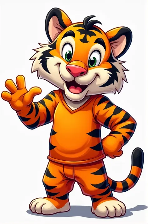 Cartoon tiger mascot greetings 