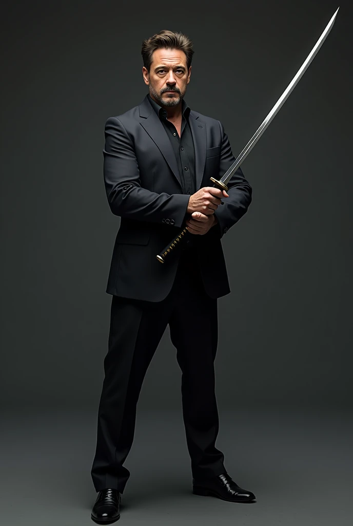 Robert Downey Jr pic with katana full body