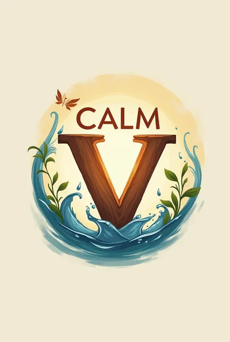 Please help me create a logo for my family.. I want to express family unity, love, and cooperation through this logo. I want the initials to go in. "Calm V" as the last thing, I want to express this logo in water and wood.