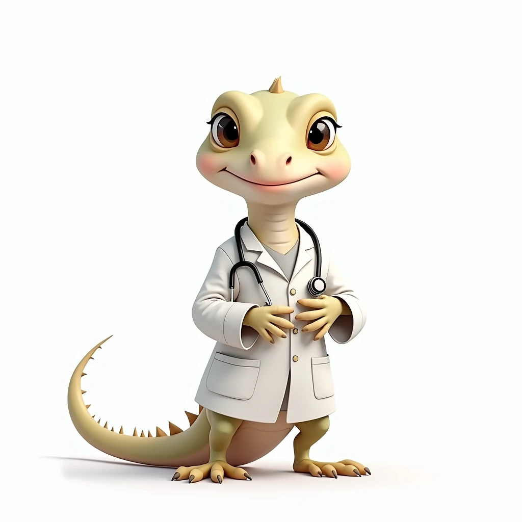 Medic Lizard　White background　I have a lot of anime treatment tools