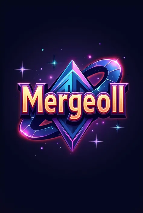 Generate a logo word with mergeoll Gameplay on it 