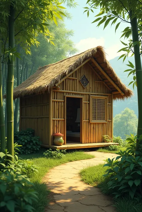 Cramped house made in bamboo