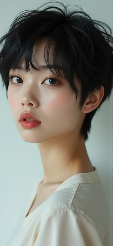 Japanese women、Realistic、Neutral、Short Hair、Pretty boy style、Handsome、High resolution, accurate, High detail, Very detailed, 