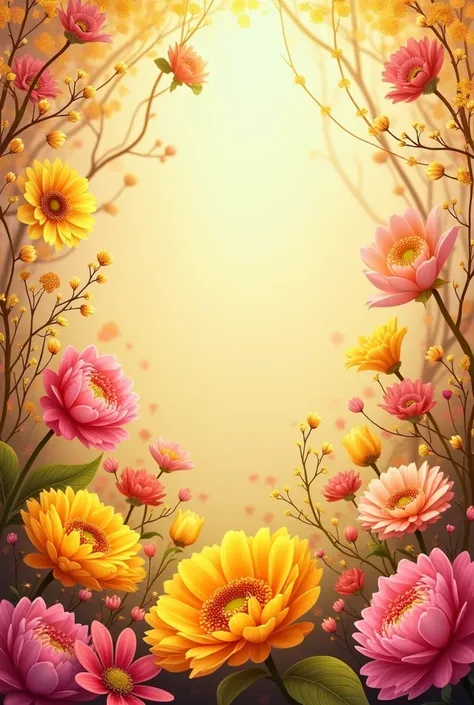 Generate a yellow and pink flowery gypsy background 