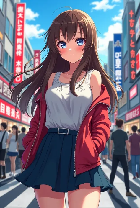 High school girl, brown hair, anime, Shibuya, gal, high self-esteem