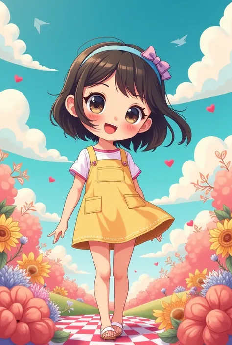 With a very cute girl、背景はPastel colors、Patchwork、colorful、popアップ、IllustrationAnimeChildren&#39;s Book IllustrationIllustrationsAnime ArtIllustrations ...、pop、High image quality、cute、Super cute、Pastel colors