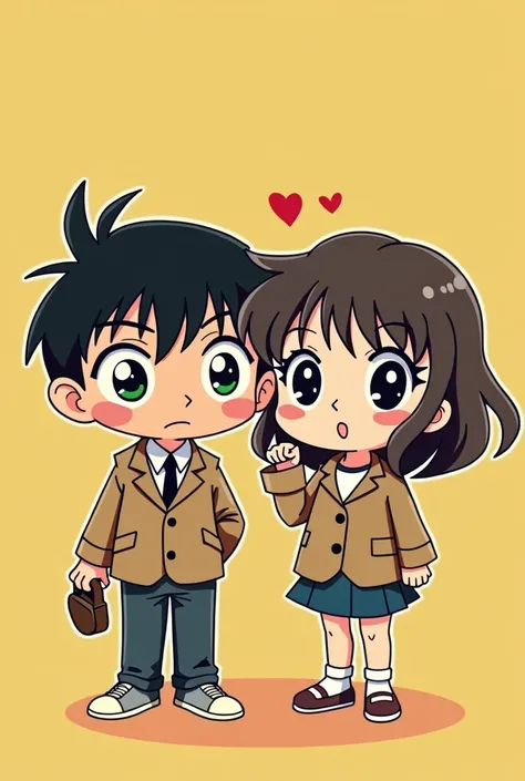 Can you make detective Conan and haibara but clipart cute 