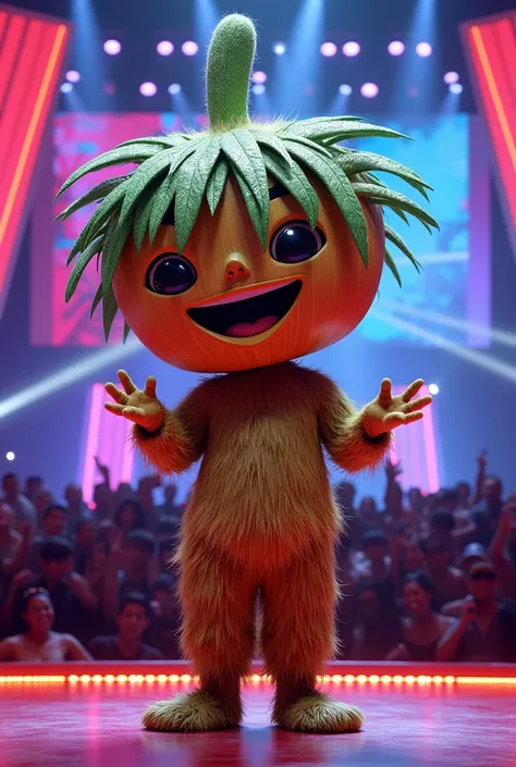 created an image of a person wearing a mascot named "Coconut Tree" on the show The Masked Singer