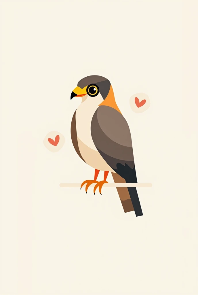 Design a modern, minimalist style that features a geometric falcon , cute clip art 