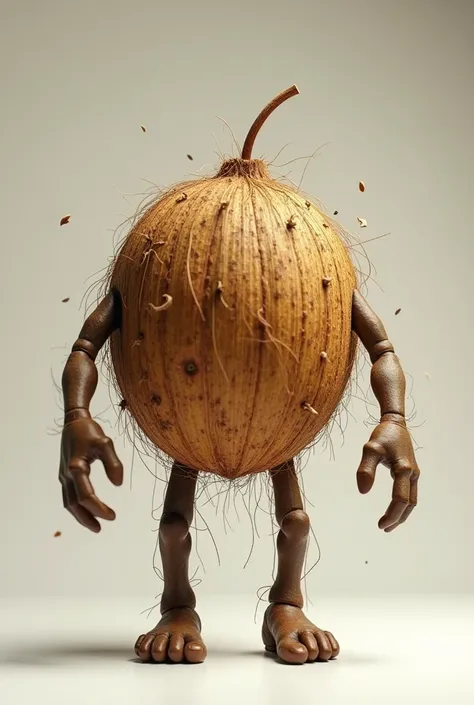 Realistic Coconut Fruit with Limbs