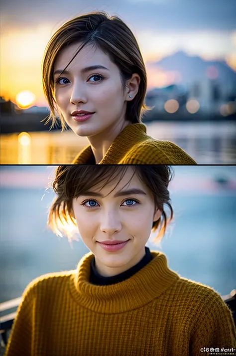 (Realistic, 超Realistic:1.4), 16K HDR, High resolution,Brown short hair,The best smile、Japanese actress,so beautiful(It looks like the real thing),Short sleeve dress,Whiskey Bottle、The Macallan、Johnnie Walker、、Old Parr、whiskey、Suntory、Nikka、Slim couple、Mode...