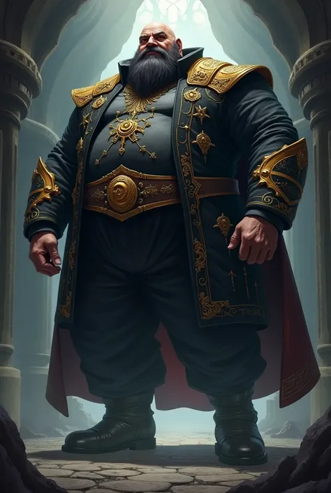 Character: Chief of Staff of the Middle Ages Human Empire, Anime style, middle-aged bald man, dark and gloomy color tone behind, but the clothes are bright white, shining in contrast.

Appearance
Baron Krasius is a large and terrifying man, weighing almost...