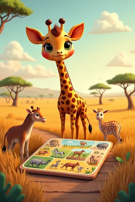 Toy Description: An auditory recognition game in which children must identify the sounds of the savannah that the giraffe "listen" and point out where they come from.
Gaming Experience: The board has different buttons that, when pressed, emit sounds of sav...