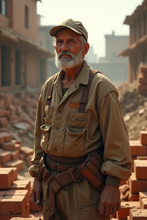  Elderly bricklayer talking 