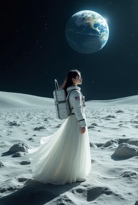 a person standing on the moon looking at the earth,highly detailed,8k,photorealistic,masterpiece,cinematic lighting,awe-inspiring,sense of wonder,serene expression,astronaut suit,earth in the distance,lunar surface,stars in the background,dramatic shadows,...