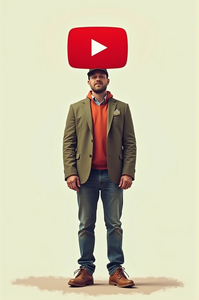 A man is standing with a post of Mr. Father Fact and a Youtube logo on his head